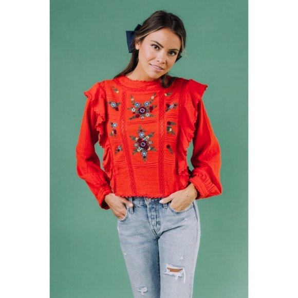 Free People Embroidered Top - Picture 3 of 6